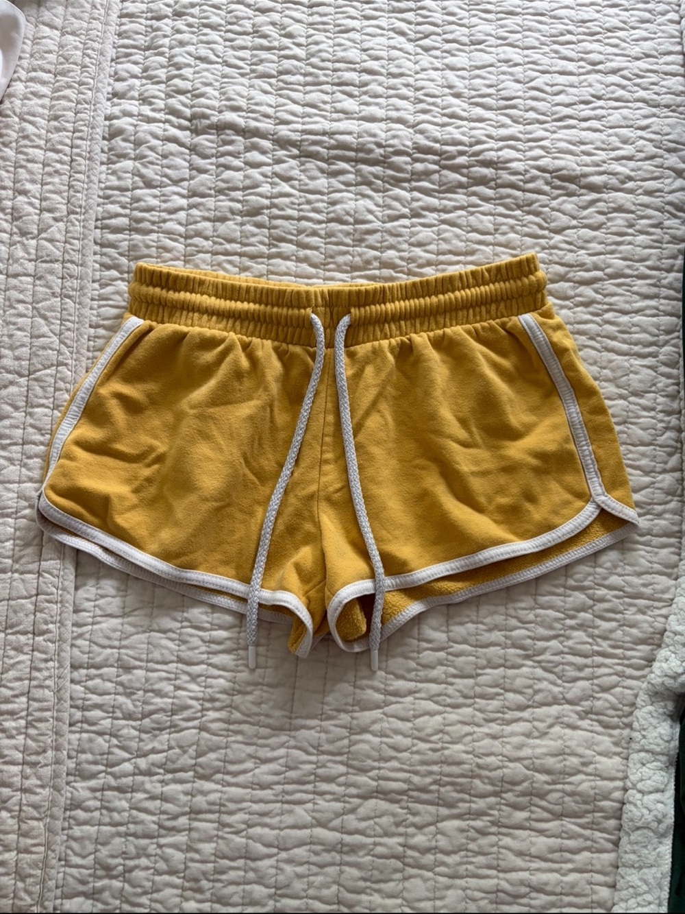 Yellow Shorts Athletic Athleisure Workout Gym Running Active Comfy